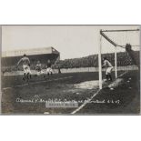 Arsenal v Bristol City FA Cup tie postcard at Plumstead, 2nd February 1907,  featuring match action,