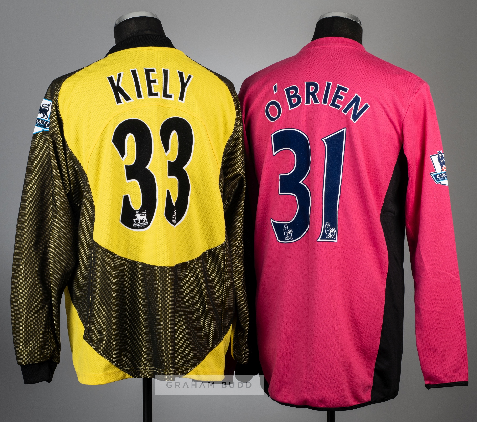 Two Portsmouth goalkeeper's jerseys for season's 2005-06 and 2009-10, comprising Dean Kiely yellow - Image 2 of 2