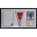 Manchester United 1968 European Cup Winners signed & mounted display featuring full team signed A4
