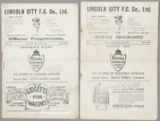 Two Lincoln City home programmes, F.L. Division Three North fixtures v Bradford Park Avenue 5th