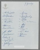 SOUTH AFRICA v BRITISH LIONS 1974 2nd TEST MATCH RUGBY UNION AUTOGRAPH TEAM SHEET, In 1974 the