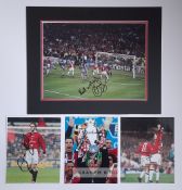 Manchester United four Premiership Legends signed photos,  Ryan Giggs, David Beckham and manager Sir
