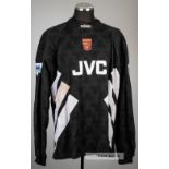 David Seaman black Arsenal no.1 goalkeeper's first jersey, season 1993-94, Adidas, long-sleeved with