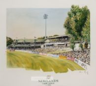 Richard Ryall, (Zimbabwean, b.1959) Newlands Cricket Ground Cape Town, dated 1996, watercolour