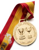 Real Madrid winner's medal for the 2007-08 Supercopa del Futbol Espanol, inscribed SUPERCOPA DEL