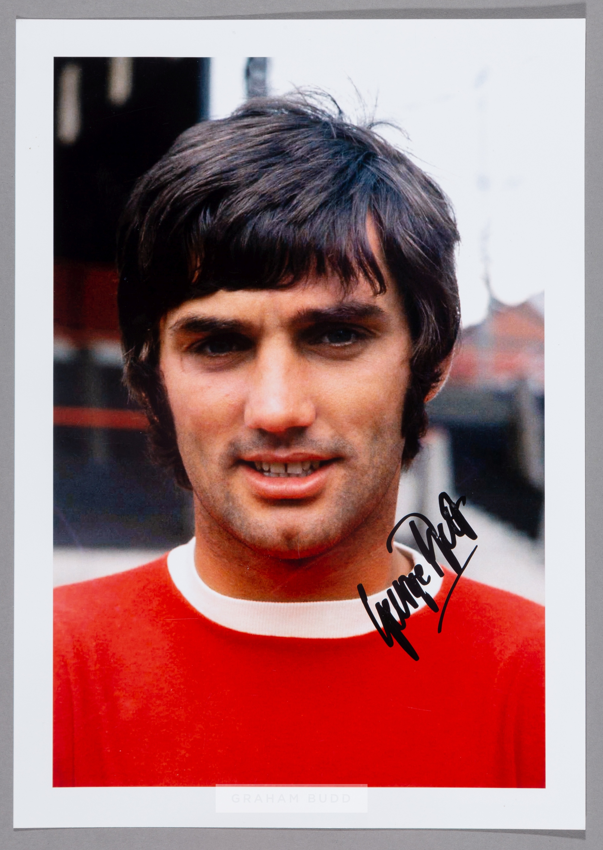 GEORGE BEST MANCHESTER UNITED CIRCA 1965 ORIGINAL AUTOGRAPHED FOOTBALL PHOTOGRAPH George Best (