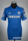 Eden Hazard signed blue Chelsea no.17 home jersey, season 2012-13, Adidas, player issued short-