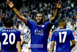 Leicester City collection of five signed photographs, 8 by 10in. photographs including Jamie Vardy,