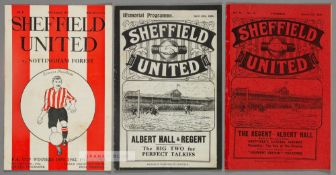 Three Sheffield United 1930s home programmes, F.L. Division One fixtures v Newcastle United 30th
