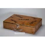 Manchester United's Old Trafford boot room box of first-team boot studs, circa 1989, wooden box with