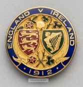 England v Ireland enamelled lapel badge for the Home International Championship, played at Dalymount