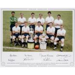 Sporting Legends Tottenham Hotspur 1961 Double Winners signed colour photographic print, featuring