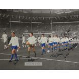 Manchester United 1968 European Cup Winners part colourised canvas that's been dry mounted to