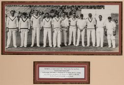 A pair of 1930s photographs of Mr H.D.G. Leveson-Gower's XI cricket teams at the Scarborough