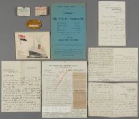 A group of hand written letters to Mr & Mrs Percy Fender from Surrey CCC cricketers Jack Hobbs,