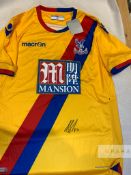 Andros Townsend signed yellow, blue and red Crystal Palace replica away jersey 2016-17, Macron,