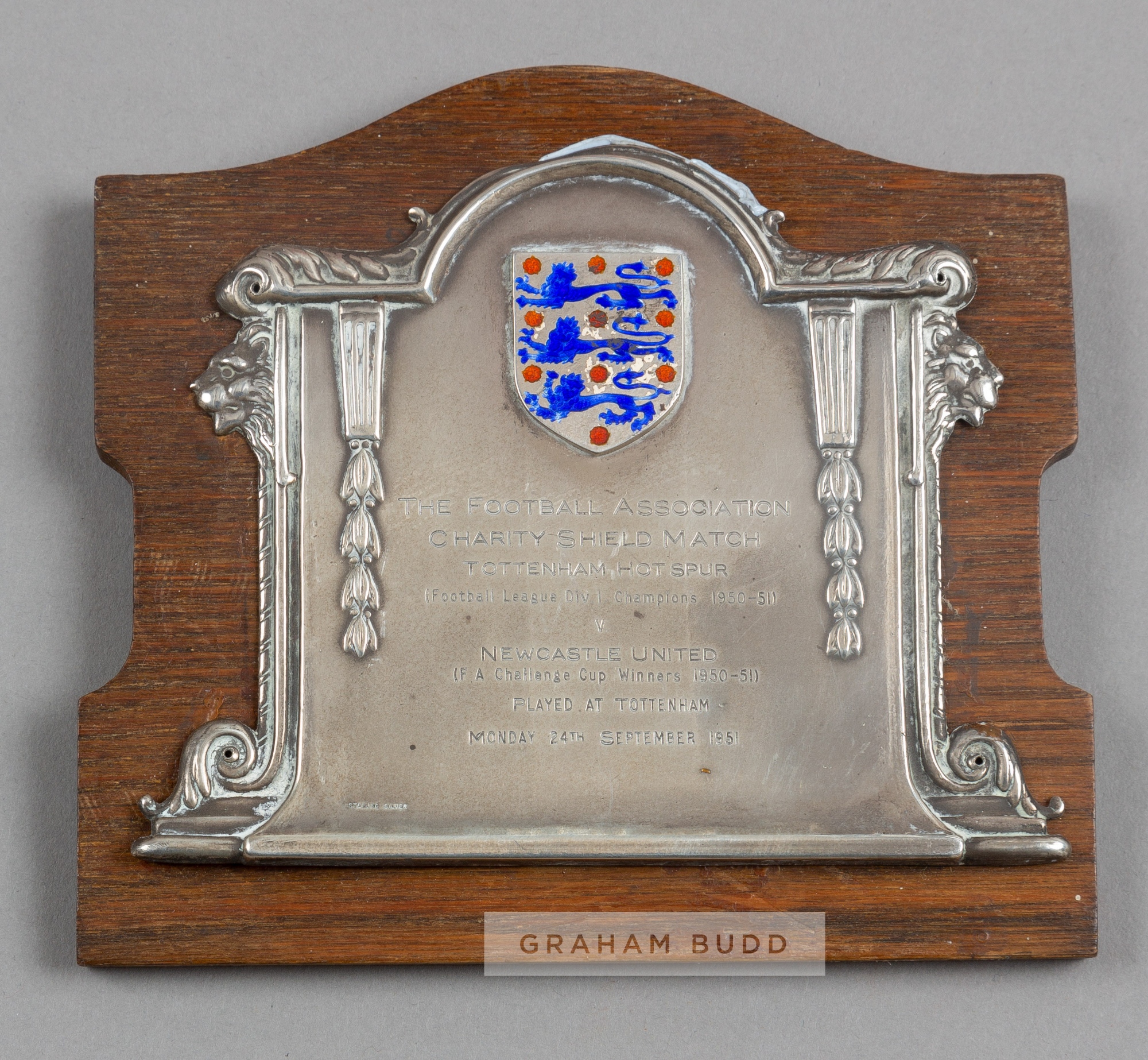 George Robledo's F.A. Charity Shield trophy award Tottenham Hotspur v Newcastle United, played at