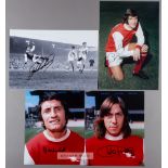 Collection of Arsenal 1970-71 Double winning squad signed photographs, comprising Frank McLintock (