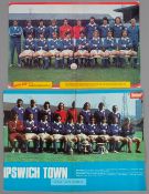 Ipswich Town 1973-74 to 1975-76 autographed large colour double page team photograph, pre-season