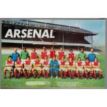 Arsenal 1976-77 large autographed colour centre double page of pre-season squad, signed by 16