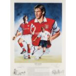 A set of four signed Arsenal's legendary player prints by Gary Brandham, comprising Tony Adams