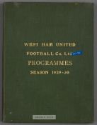 Bound volume of West Ham United home programmes season 1929-30, comprising first team (Football