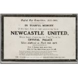 English Cup Competition 1905-1906 humorous postcard relating to the FA Cup final between Newcastle