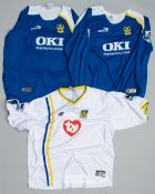Three Portsmouth football jerseys, season's 2004-05 and 2005-06,  comprising David Unsworth white