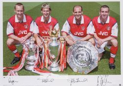 Legend Series The Arsenal Back Four in the double winning year 1998 signed colour photographic