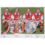 Legend Series The Arsenal Back Four in the double winning year 1998 signed colour photographic