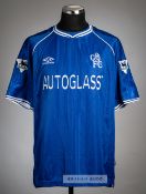 Dennis Wise signed blue Chelsea No.11 home jersey, season 2000-01, Umbro, short-sleeved with THE