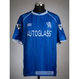 Dennis Wise signed blue Chelsea No.11 home jersey, season 2000-01, Umbro, short-sleeved with THE