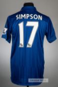 Danny Simpson blue Leicester City No.17 home jersey season 2016-17, Puma, short-sleeved with