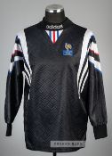Bernard Lama: a signed black France No.1 international goalkeeping jersey 1996, signed to the