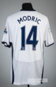 Luka Modric white Tottenham Hotspur no.14 home jersey, season 2008-09, Puma, short-sleeved with