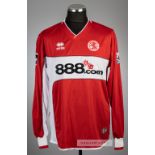 George Boateng signed red Middlesbrough no.7 home jersey, season 2005-06, Errea, long-sleeved with