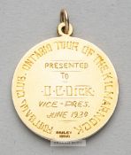 Ontario Football Association medal awarded to Kilmarnock Vice President D.C. Dick for the Canadian