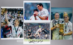 England 2003 Rugby World Cup winner's signed photograph's, signatures include Martin Johnson,