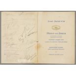 Signed Arsenal FC Dinner and Dance menu celebrating the 1934-35 Football League Championship season,