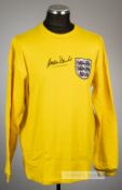 Gordon Banks signed yellow England 1966 World Cup final goalkeeper's retro jersey, Chanterie, long-