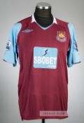 Jonathan Spector claret and blue West Ham United no.18 home jersey, season 2008-09, Umbro, short-