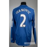 Branislav Ivanovic blue Chelsea no.2 home jersey, season 2007-08, Adidas, player issued long-sleeved