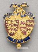 England v Wales enamelled lapel badge for the Home International Championship, played at Wrexham,