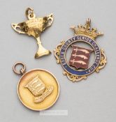 Three football medals relating to Essex football, comprising Essex County Senior Challenge Cup medal