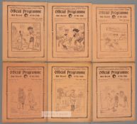 Six Tottenham Hotspur 1920s home programmes, v Brentford 31st October 1921 (London Challenge Cup