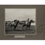 A signed presentation photograph from racehorse owner Mr J V Rank to jockey Gordon Richards on the