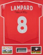 Frank Lampard signed red England no.8 replica jersey, red jersey lettered LAMPARD and numbered 8,