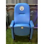 Manchester City blue executive heated no.33 seat from the Etihad Stadium, bearing round club