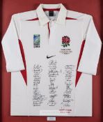 England Rugby World Cup Champions 2003 squad signed limited edition jersey, Nike, long-sleeved