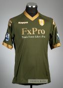 Diomansy Kamara green with gold trim Fulham no.15 third choice jersey, season 2010-11, Kappa,